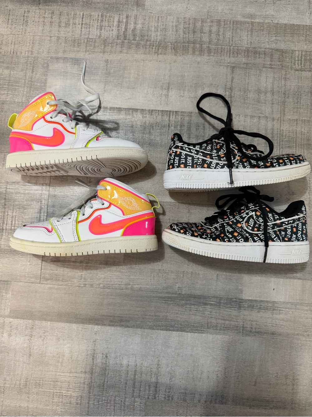 Nike Toddler Shoes Lot Size 11C – Air Jordan 1 Mid Neon & Air Force 1  Sneakers